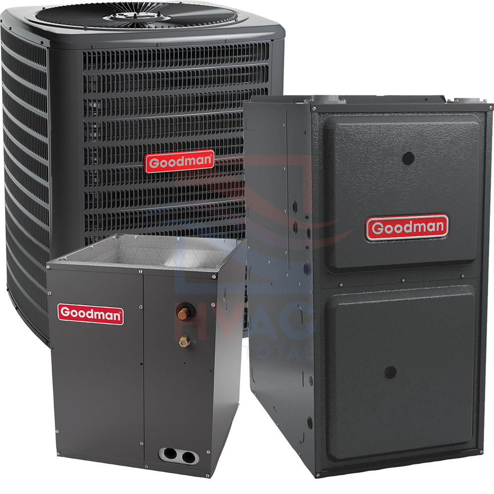 Goodman 5 Ton 13.4 SEER2 96% AFUE 120,000 BTU Gas Furnace and Air Conditioner System - 24.5 - Downflow