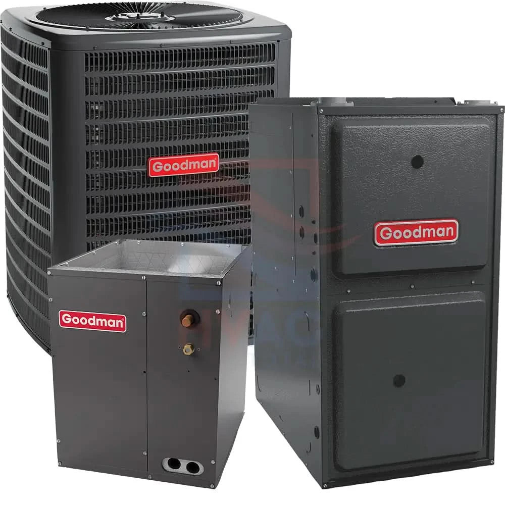 Goodman 5 Ton 15.2 SEER2 96% AFUE 120,000 BTU Gas Furnace and Air Conditioner System - 24.5 - Upflow