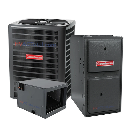 1.5 Ton 15.2 SEER2 R-32 80,000 Btu 96% Afue Goodman Dual Fuel System - Horizontal