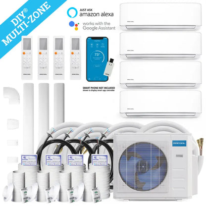 MrCool DIY 4th Gen Multi-Zone 4-Zone 48,000 BTU 21 SEER (9K + 9K + 12K + 18K) Ductless Mini-Split Air Conditioner and Heat Pump
