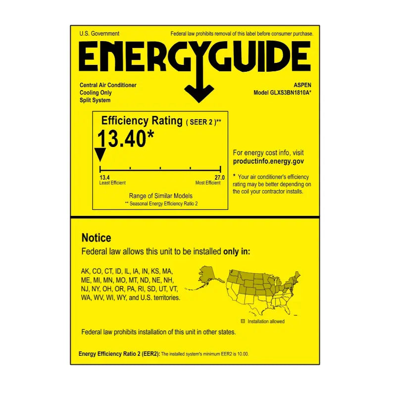 Northern States Energy Guide 13.4 SEER2