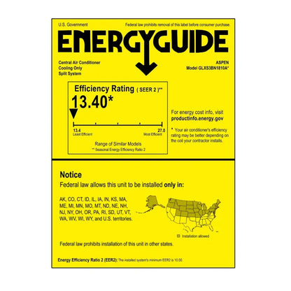 Northern States Energy Guide 13.4 SEER2