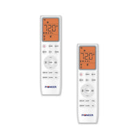 Pioneer Dual Split 18000 BTU 1.5 Ton Quantum Ultra Wi-Fi 24 SEER2 230V 2 Zone Wall Mount AC Heat Pump WYT020GLSI24M2-9W16-9W16 Remote