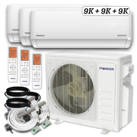 Pioneer Triple Split 18000 BTU 1.5 Ton Quantum Ultra Wi-Fi 24 SEER2 230V 3 Zone Wall Mount AC Heat Pump - 9K+9K+9K WYT030GLSI24M3 - HVACTotal