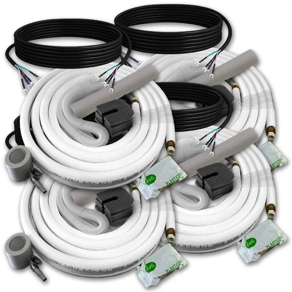 Pioneer Dual Split 36000 BTU 3 Ton Quantum Ultra Wi-Fi 22.5 SEER2 230V 4 Zone Wall Mount AC Heat Pump - 9K+9K+9K+9K