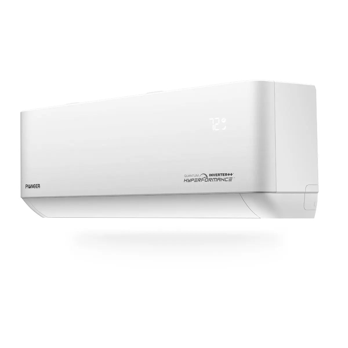 Pioneer Quantum Hyperformance 12,000 BTU 25 SEER2 230V High-Wall Ductless Mini-Split Air Conditioner Inverter Hyper Heat Pump - R454B WYT012GLSI25RH-16S Indoor Unit Left Side
