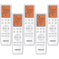 Pioneer Quint Split 45000 BTU 3.75 Ton Quantum Ultra Wi-Fi 22 SEER 230V 5 Zone Wall Mount Air Conditioner Heat Pump WYT050GLSI24M5-9W16-9W16-9W16-9W16-9W16 Remote