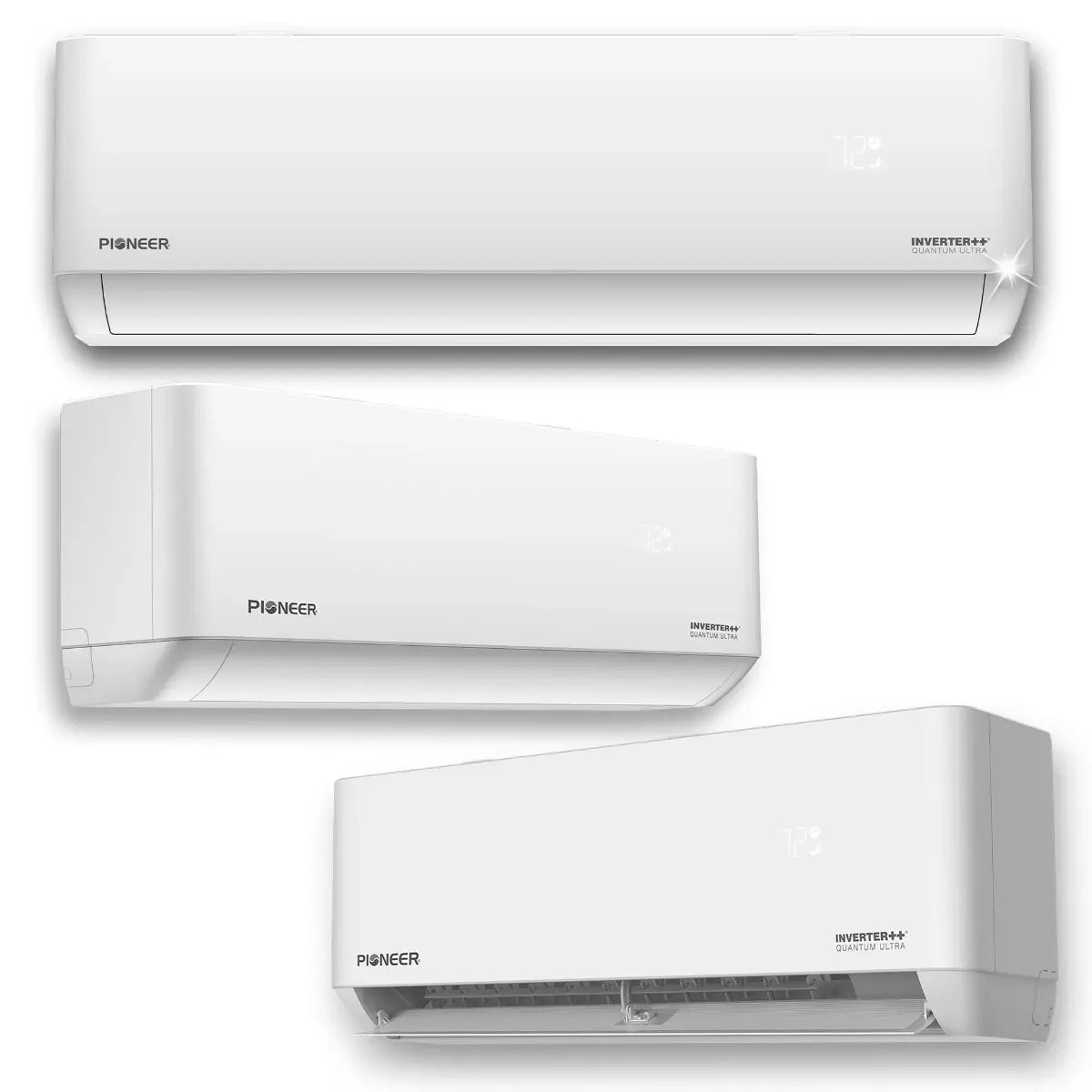 Pioneer Triple Split 36000 BTU 3 Ton Quantum Ultra Wi-Fi 22.5 SEER2 230V 3 Zone Wall Mount AC Heat Pump - 12K+12K+12K WYT040GLSI24M4-12W16-12W16-12W16 Indoor Unit