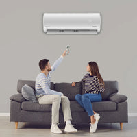 Pioneer® Diamante Essenza™ 17,000 BTU 17 SEER2 230V High-Wall Ductless Mini-Split Air Conditioner Inverter Heat Pump with 16 Ft. Kit WYT018GLUI17RL CoupleUsingDiamanteEssenzaIndoor