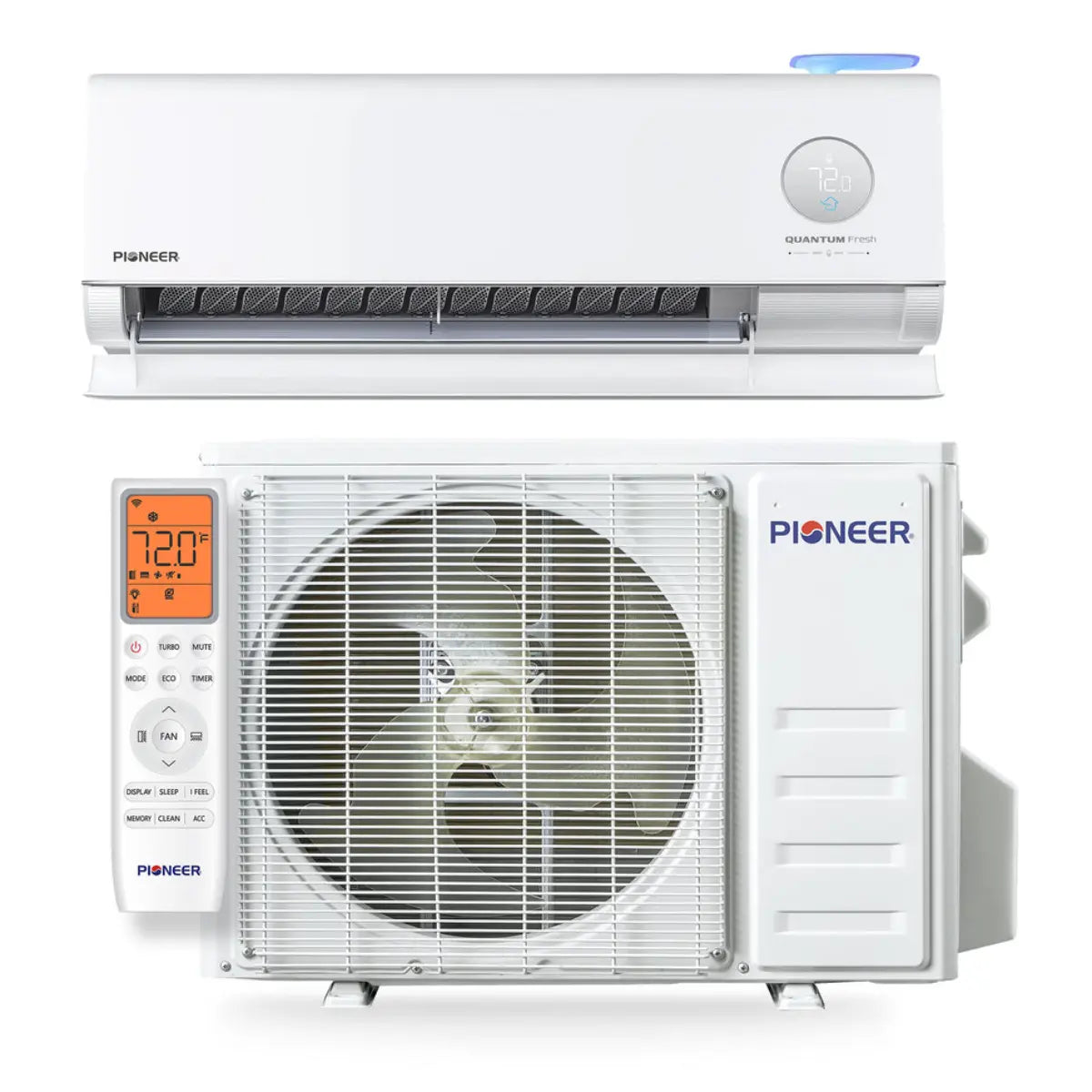 Pioneer Quantum Fresh 12,000 BTU 24 SEER2 High-Wall Ductless Mini-Split Fresh AC Inverter Heat Pump Full Set - R454B