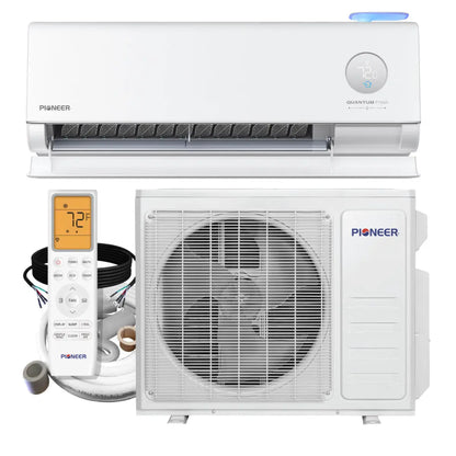 Pioneer® Quantum Fresh™ 12,000 BTU 24 SEER2 High-Wall Ductless Mini-Split Fresh Air Conditioner Inverter Heat Pump Full Set WYT012GLUI25FV-16S Main Piping