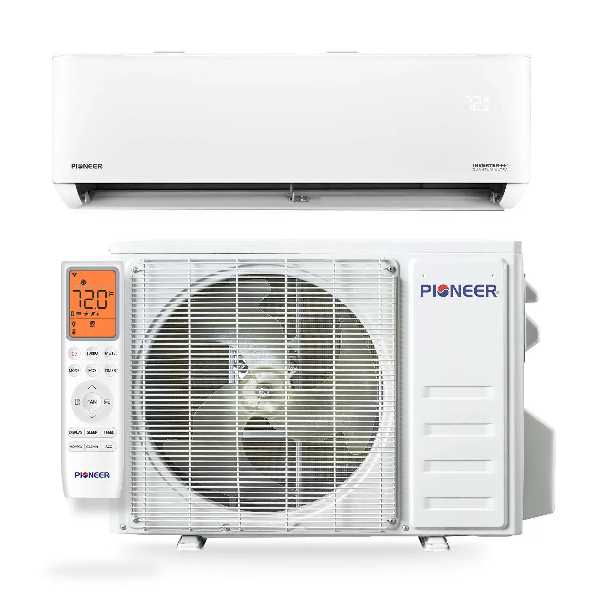 Pioneer® Quantum Ultra™ 12,000 BTU 24 SEER2 230V High-Wall Ductless Energy-Star Mini-Split Air Conditioner Inverter Heat Pump Full Set WYT012GLSI24RL-16S Main