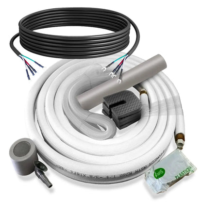 Pioneer® Quantum Ultra™ 12,000 BTU 24 SEER2 230V High-Wall Ductless Energy-Star Mini-Split Air Conditioner Inverter Heat Pump Full Set WYT012GLSI24RL-16S Piping