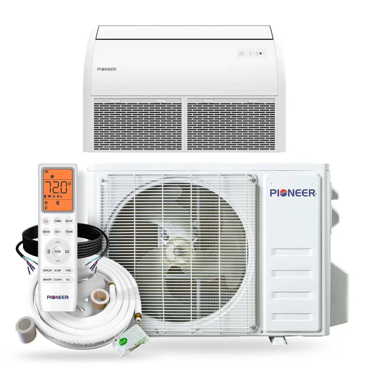 Pioneer® Quantum Ultra™ 22,200 BTU 20 SEER2 230V FloorCeilingLow-Wall Ductless Mini-Split Air Conditioner Inverter Heat Pump Full Set UYT024GLSI24RL - HVACTotal