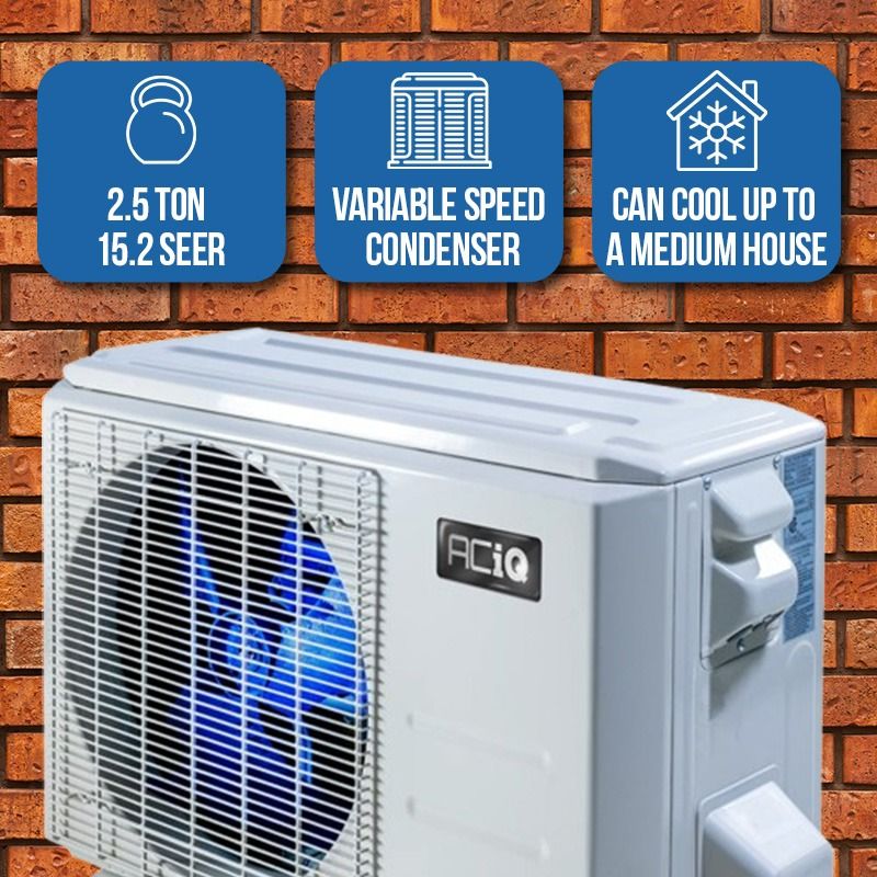 ACiQ 2.5 Ton 15.2 SEER2 High Efficiency Air Conditioner with 21" Multi-Positional Cased Coil | Inverter - R410A