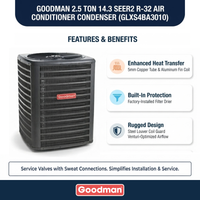 Goodman 2.5 Ton AC Condenser Unit 14.3 SEER2, R32