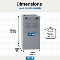 ACiQ 40,000 BTU Gas Furnace 80% AFUE Single-Stage, 14" Wide, Multi-Positional