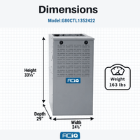ACiQ 140,000 BTU Gas Furnace 80% AFUE Two-Stage, 24.5" Wide, Multi-Positional