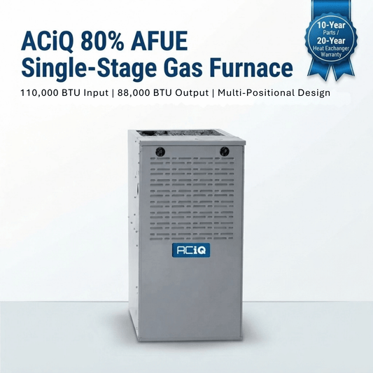 ACiQ 100,000 BTU Furnace Gas/Propane 80% Single-Stage, 21" Wide, Multi-Positional