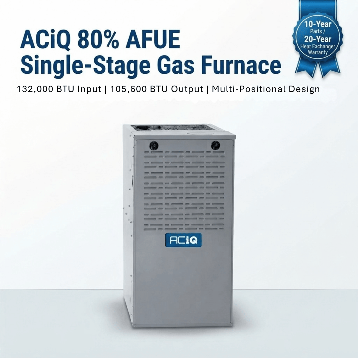 ACiQ 140,000 BTU Gas Furnace 80% AFUE Single-Stage, 24.5" Wide, Multi-Positional