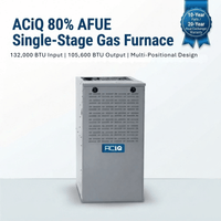 ACiQ 140,000 BTU Gas Furnace 80% AFUE Single-Stage, 24.5" Wide, Multi-Positional