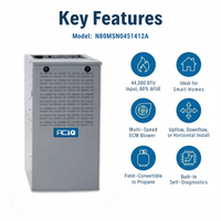ACiQ 40,000 BTU Gas Furnace 80% AFUE Single-Stage, 14" Wide, Multi-Positional