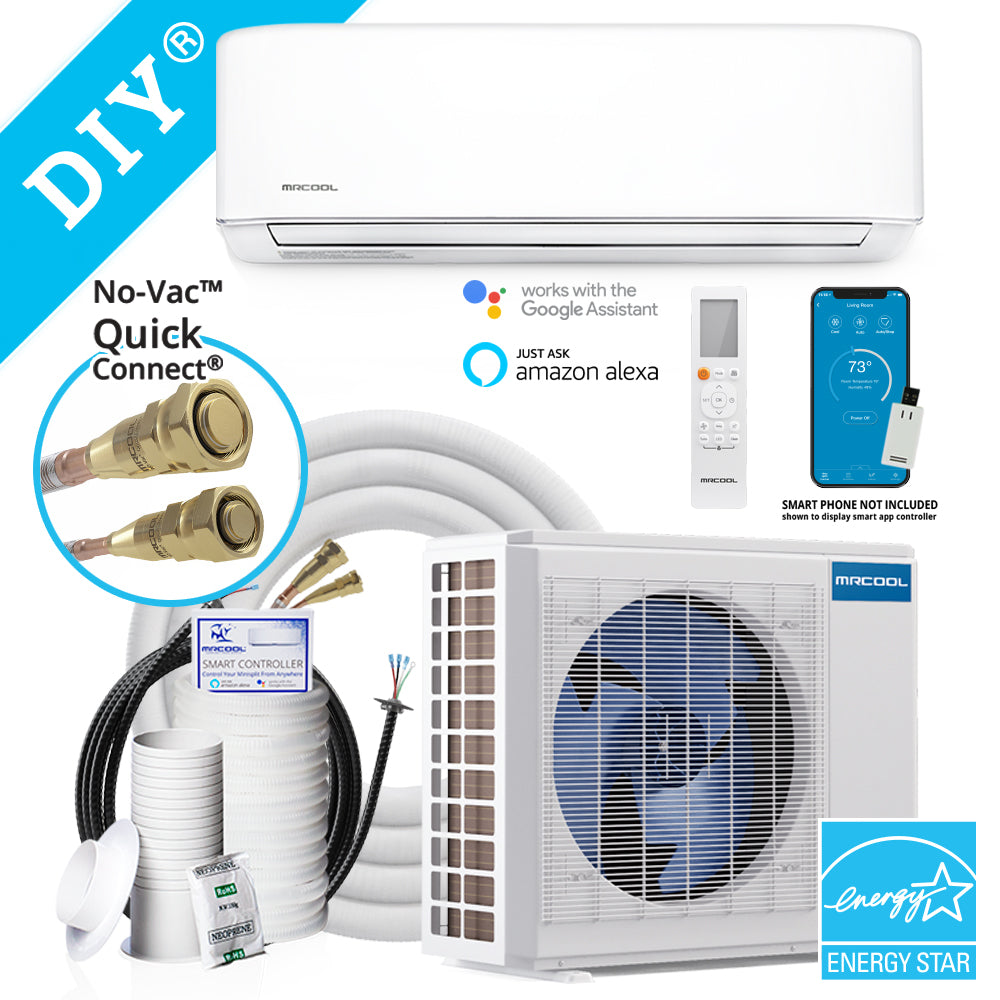 DIY 4th Generation E Star 18k BTU Ductless Mini-Split Heat Pump Complete System 208-230V/60Hz