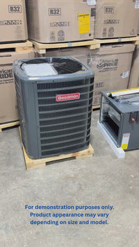 Actual R32 AC Heat Pump Condenser and Horizontal Evaporator Coil at HVACTotal Warehouse