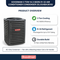Goodman 3 Ton AC Condenser Unit 14.3 SEER2, R32