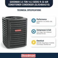 Goodman 3.5 Ton 14.3 SEER2 R-32 Air Conditioner Condenser