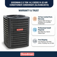 Goodman 2.5 Ton AC Condenser Unit 14.3 SEER2, R32