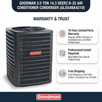 Goodman 3.5 Ton 14.3 SEER2 R-32 Air Conditioner Condenser