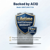 ACiQ 40,000 BTU Gas Furnace 80% AFUE Two-Stage, 17.5" Wide, Multi-Positional