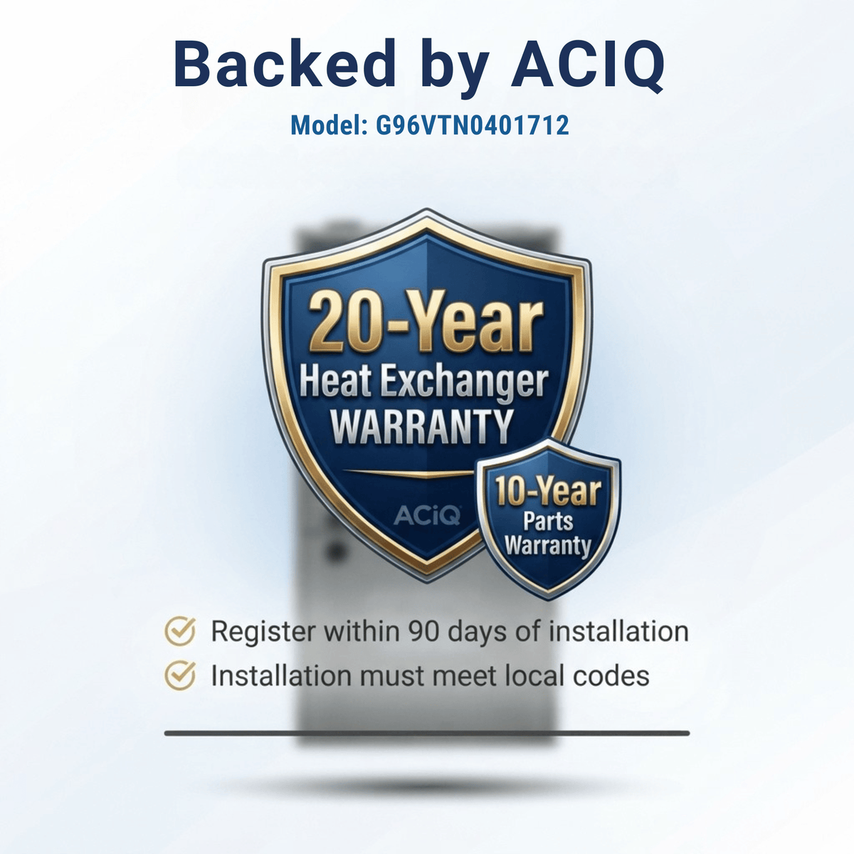 ACiQ 40,000 BTU Gas Furnace 96% AFUE Two-Stage, 17.5" Wide, Multi-Positional
